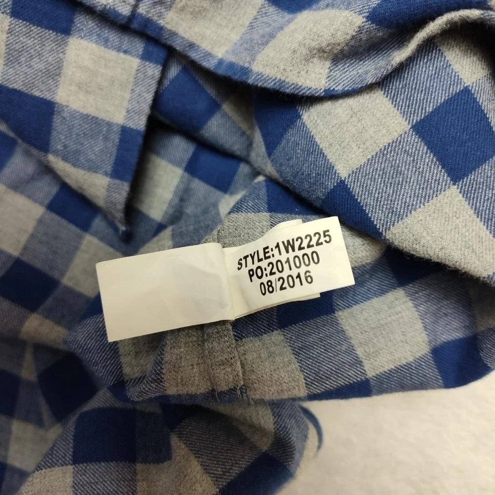Vineyard Vines Shirt Mens Medium‎ Blue Check Flannel Slim Long Sleeve Button Up